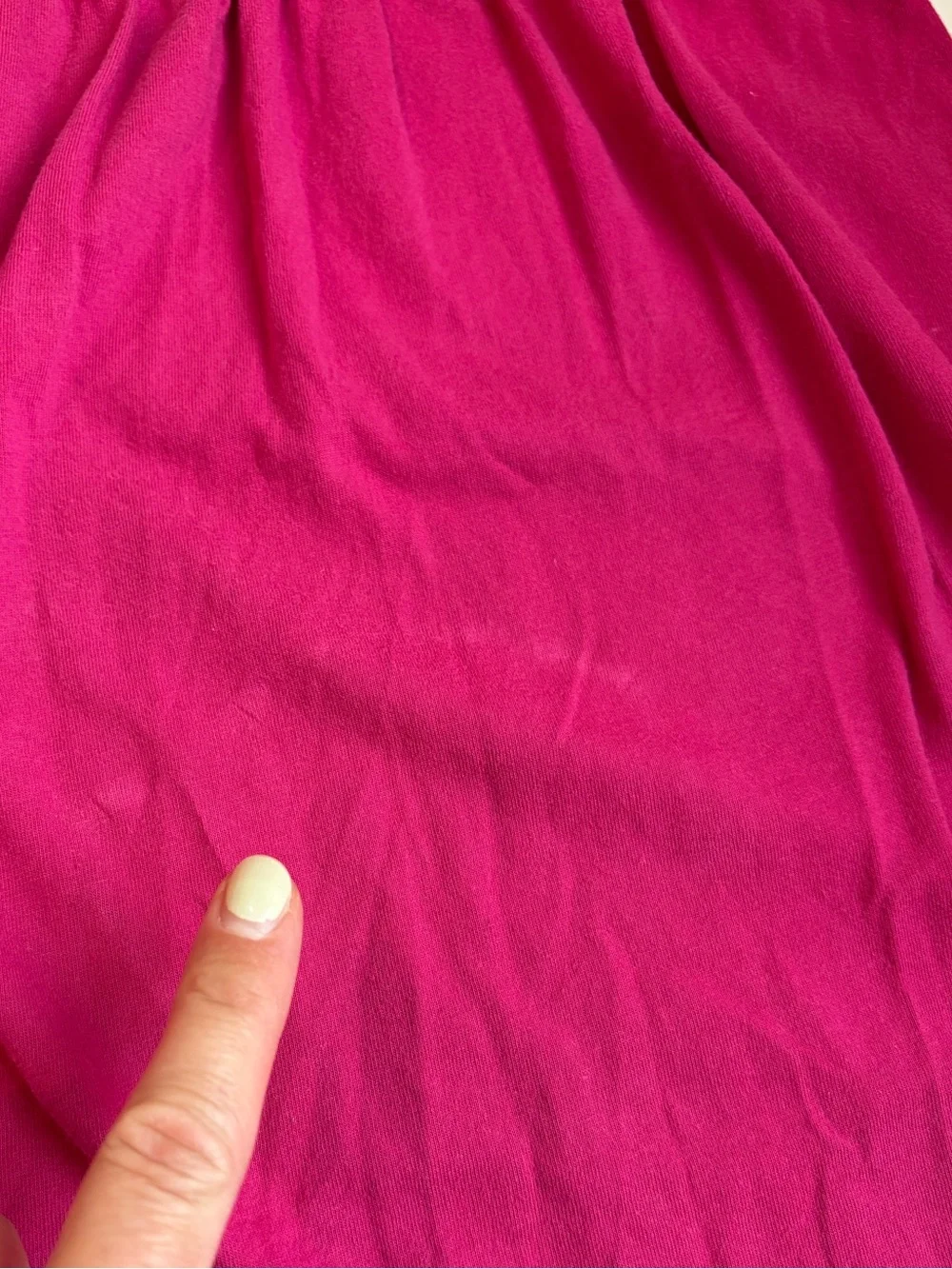 Tea Collection Girls Long Sleeved Dress 100% Cotton Bright Pink Magenta Size 8